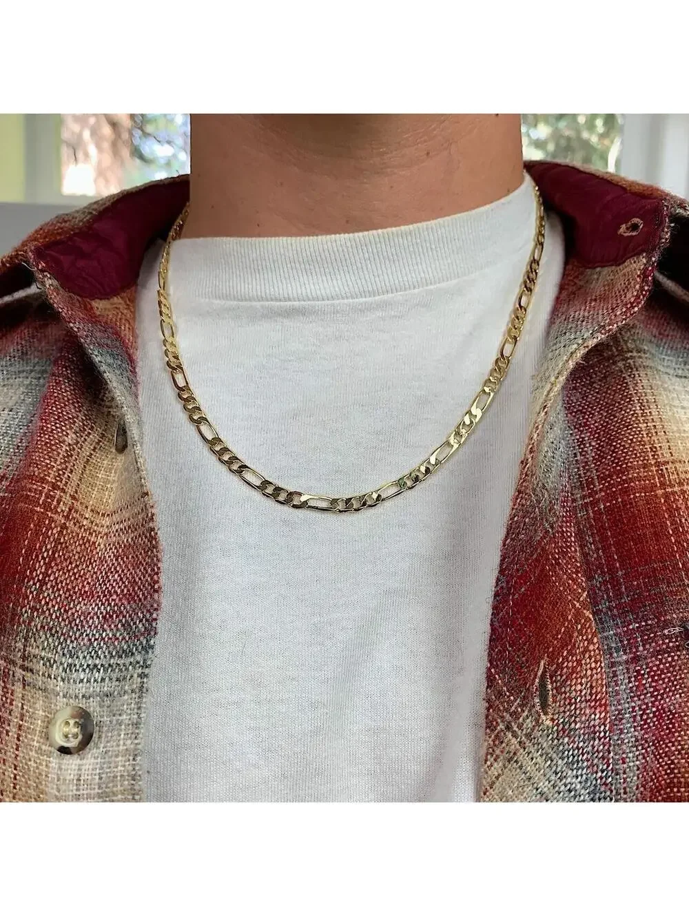 Y2k Vintage style Figaro Chain Gold Plated Stainless Steel high quality. Great
